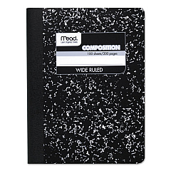 Mead Composition Book, Wide/Legal Rule, Black Cover, 9.75 x 7.5, 100 Sheets (09910)