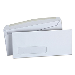 Universal Business Envelope, Address Window, #10, Monarch Flap, Gummed Closure, 4.13 x 9.5, White, 500/Box (UNV36321)