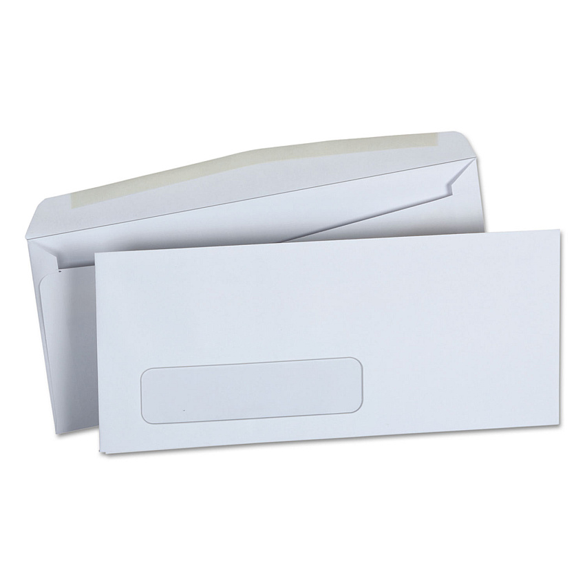 Universal Business Envelope, Address Window, #10, Monarch Flap, Gummed Closure, 4.13 x 9.5, White, 500/Box (UNV36321)