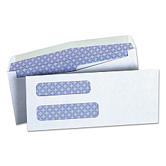 Universal Double Window Business Envelope, #8 5/8, Square Flap, Gummed Closure, 3.63 x 8.63, White, 500/Box (UNV36300)