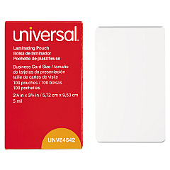 Universal Laminating Pouches, 5 mil, 3.75" x 2.25", Matte Clear, 100/Box (UNV84642)