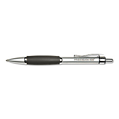 AbilityOne 7520014457226 SKILCRAFT Precision 305 Ballpoint Pen, Retractable, Medium 1 mm, Black Ink, Silver Barrel, Dozen