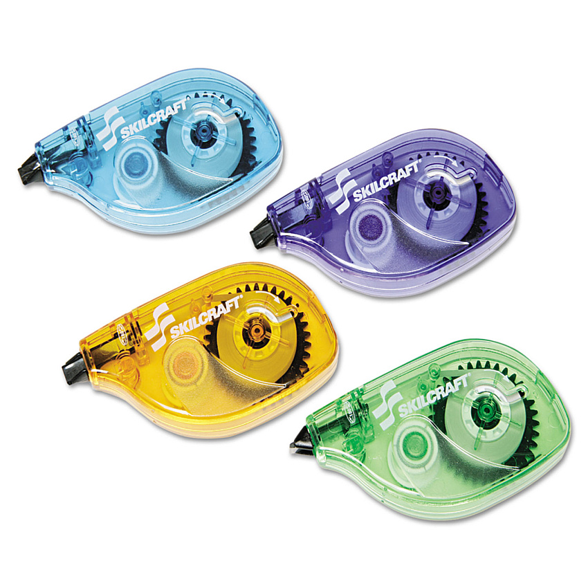 AbilityOne 7510015048940 SKILCRAFT Single Line Correction Tape, Nonrefillable, 1/6" x 10m, 4/Pk