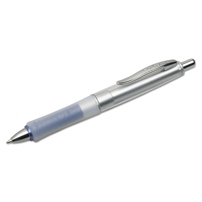 AbilityOne 7520016296577 SKILCRAFT WriteBalance Wide Body Ballpoint Pen, Retractable, Medium 1 mm, Blue Ink, Silver Barrel