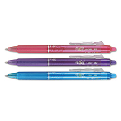Pilot FriXion Clicker Erasable Gel Pen, Retractable, Fine 0.7 mm, Three Assorted Ink and Barrel Colors, 3/Pack (31469)