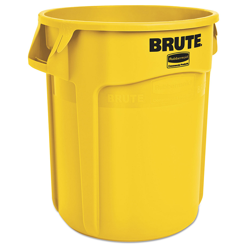 Rubbermaid Commercial Round Brute Container, Plastic, 20 gal, Yellow (2620YEL)