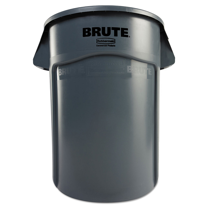 Rubbermaid Commercial Brute Vented Trash Receptacle, Round, 44 gal, Gray (264360GY)