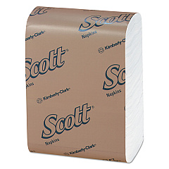 Scott Low-Fold Dispenser Napkins, 1-Ply, 12" x 7", White, 250/Pack, 32 Packs/Carton (98720)