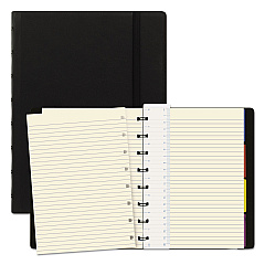 Filofax Notebook, 1 Subject, Medium/College Rule, Black Cover, 8.25 x 5.81, 112 Sheets (B115007U)