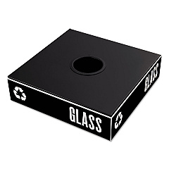 Safco Public Square Recycling Container Lid, Circular Opening, 15.25 x 15.25 x 2, Black (2988BL)