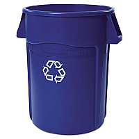 Rubbermaid Commercial Brute Recycling Container, Round, 44 gal, Blue (264307BLU)