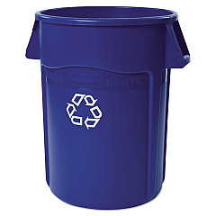 Rubbermaid Commercial Brute Recycling Container, Round, 44 gal, Blue (264307BLU)