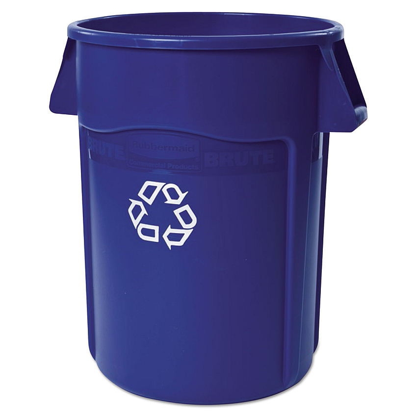 Rubbermaid Commercial Brute Recycling Container, Round, 44 gal, Blue (264307BLU)