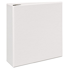 Avery Durable View Binder with DuraHinge and EZD Rings, 3 Rings, 4" Capacity, 11 x 8.5, White, (9801) (09801)