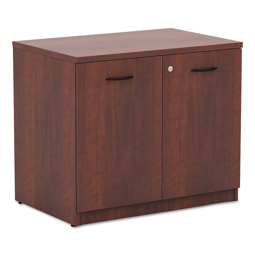 Alera Valencia Series Storage Cabinet, 34 1/8w x 22 7/8d x 29 1/2h, Medium Cherry (ALEVA613622MC)