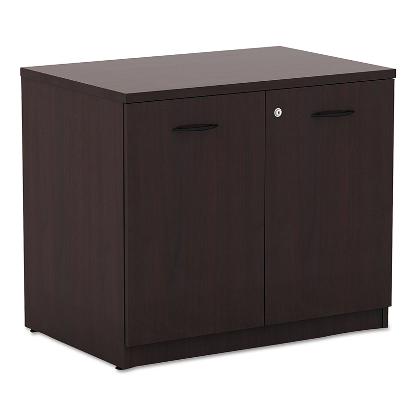 Alera Valencia Series Storage Cabinet, 34 1/8w x 22 7/8d x 29 1/2h, Mahogany (ALEVA613622MY)