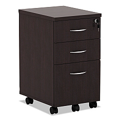 Alera Valencia Series Mobile Pedestal File, Left/Right, 3-Drawer: Box/Box/File, Legal/Letter, Espresso, 15.88 x 20.5 x 28.38 (ALEVA572816ES)