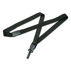 AbilityOne 8455016130197 SKILCRAFT Breakaway Lanyard, Plastic Swivel Hook Fastener, 36" Long, Nylon, Black, Dozen