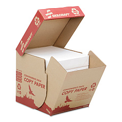 AbilityOne 7530016111896 SKILCRAFT Recycled Copy Paper, 92 Bright, 20 lb Bond Weight, 8.5 x 11, White, 500 Sheets/Ream, 5 Reams/Carton