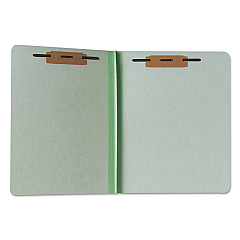 AbilityOne 7530000431194 SKILCRAFT Heavyweight Pressboard Fastener Folder, 2 Fasteners, Letter Size, Light Green Exterior, 100/Box