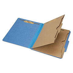AbilityOne 7530016006971 SKILCRAFTPocket-Style Classification Folder, 2 Dividers, Letter Size, Dark Blue, 10/Box