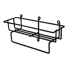 Wall-mount Wire Basket For 5 L Rtd Cleaning Solution Bottles, 20" X 26" X 13.3" To 14", Black, 12/carton