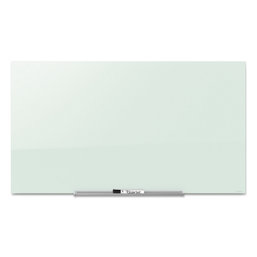 Quartet InvisaMount Magnetic Glass Marker Board, Frameless, 74" x 42", White Surface (G7442IMW)