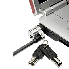 AbilityOne 5340013842016, Kensington Laptop Security Lock and Cable, 6ft, Two Keys, Silver