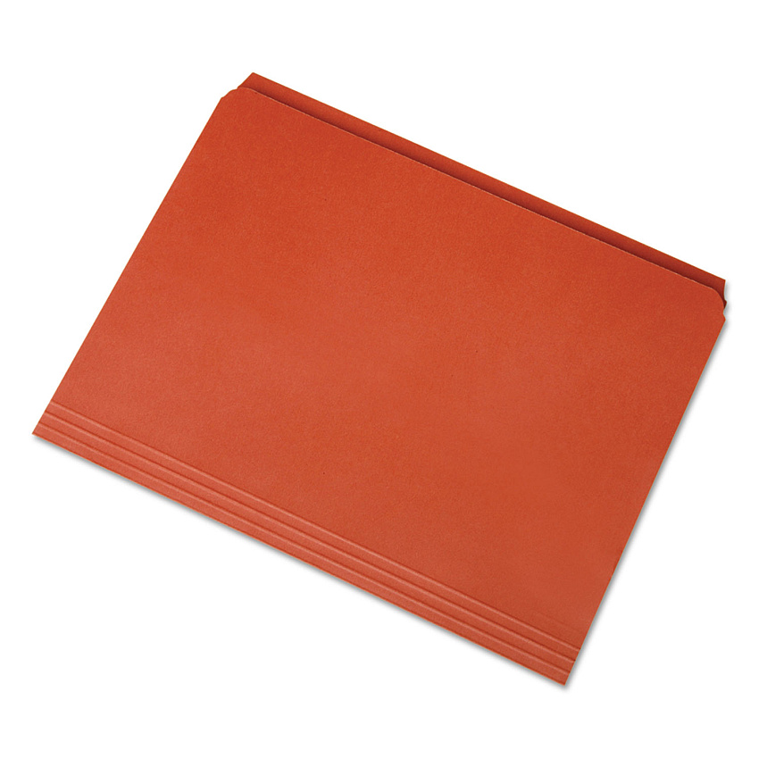 AbilityOne 7530013649506 SKILCRAFT Straight Cut File Folder, Straight Tabs, Letter Size, Orange, 100/Box