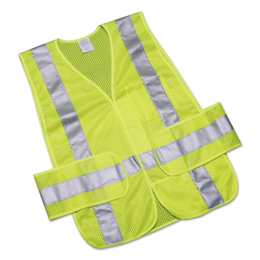 AbilityOne 8415015984875, SKILCRAFT, Safety Vest-Class 2 ANSI 107 2010 Compliant, One Size Fits All, Lime/Silver