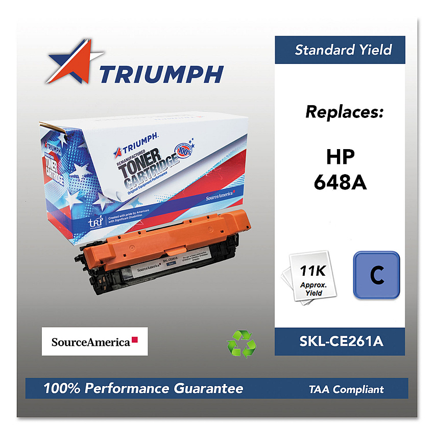 Triumph 751000NSH1115 Remanufactured CE261A (648A) Toner, 11,000 Page-Yield, Cyan