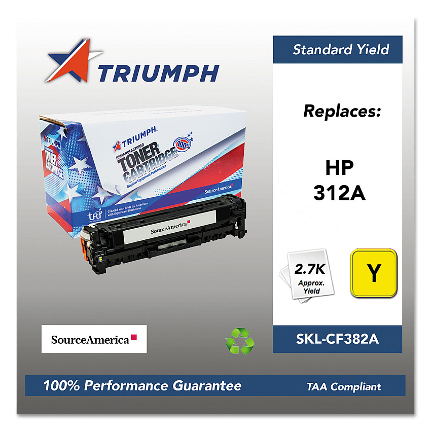 751000nsh1409 Remanufactured Cf382a (312a) Toner, 2,700 Page-yield, Yellow