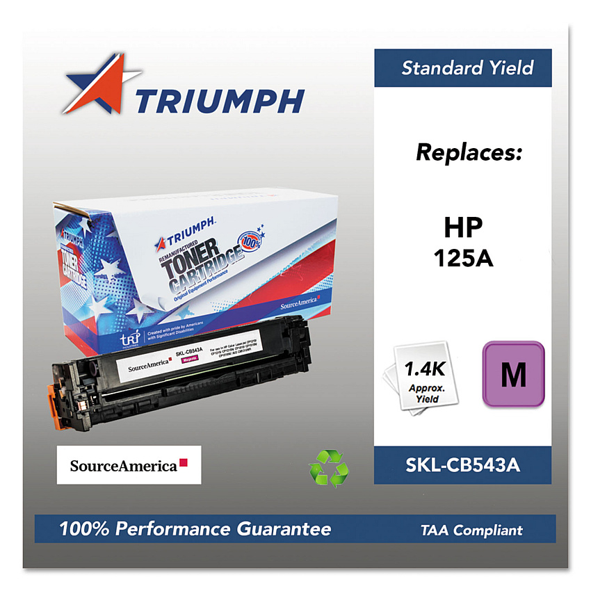 751000nsh0978 Remanufactured Cb543a (125a) Toner, 1,500 Page-yield, Magenta