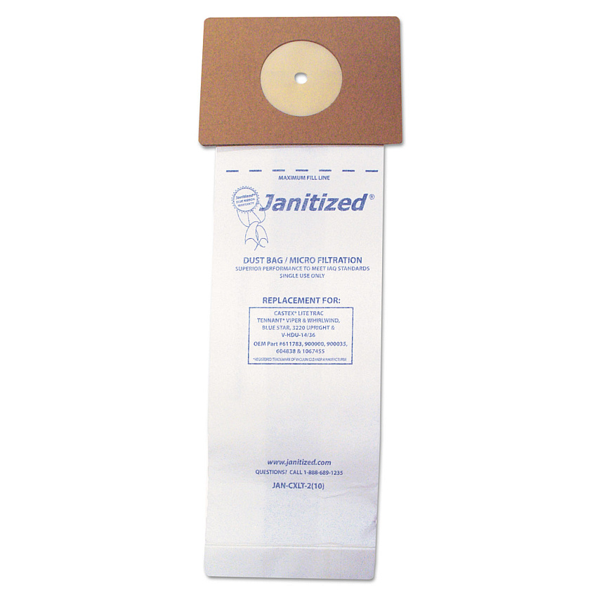 Vacuum Filter Bags Designed To Fit Nobles Lite Trac/tennant Viper, 100/carton