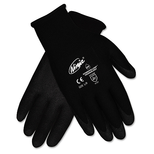 MCR Safety Ninja HPT PVC Coated Nylon Gloves, Medium, Black, 12 Pair/Box (N9699MDZ)