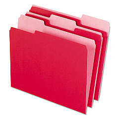 Pendaflex Interior File Folders, 1/3-Cut Tabs: Assorted, Letter Size, Red, 100/Box (421013RED)