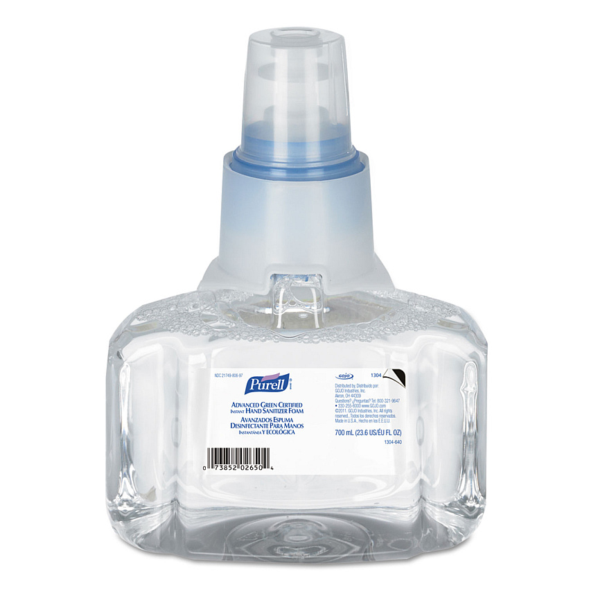 PURELL Green Certified Advanced Refreshing Foam Hand Sanitizer, For LTX-7, 700 mL, Fragrance-Free, 3/Carton (130403)