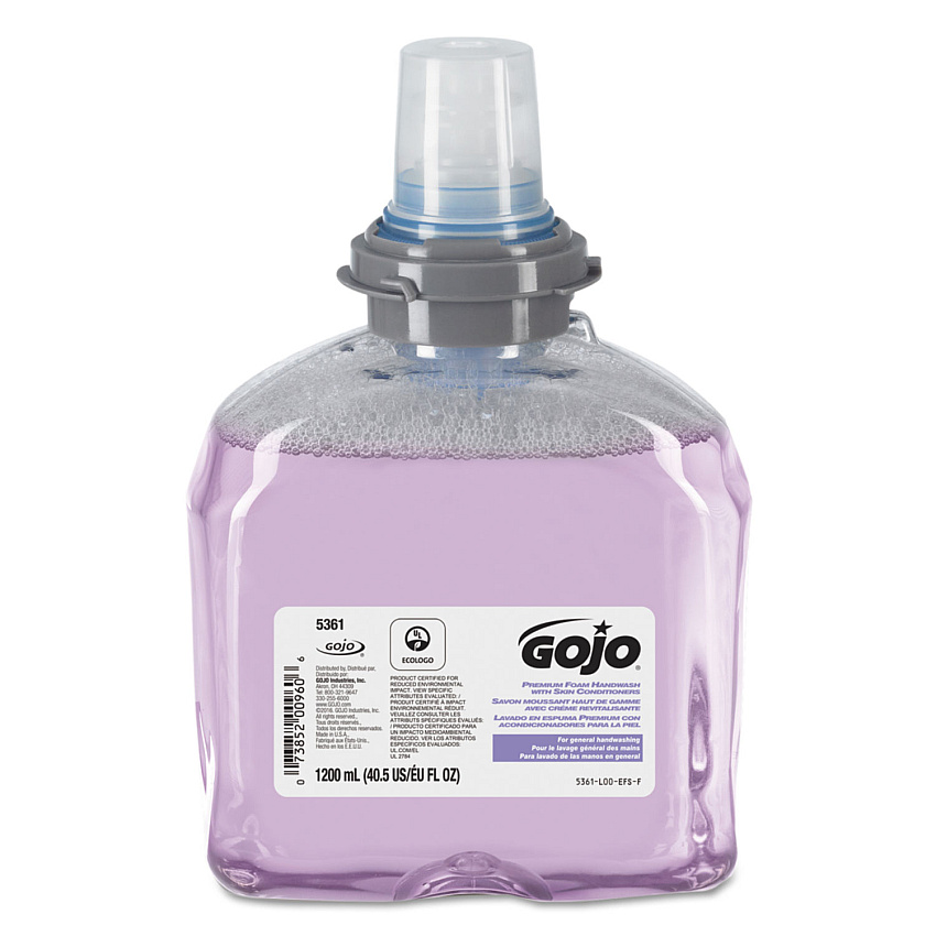 GOJO TFX Luxury Foam Hand Wash, Fresh Scent, 1,200 mL Refill, 2/Carton (536102)