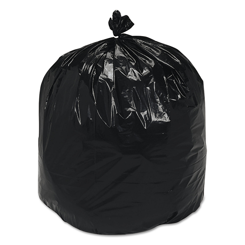 AbilityOne 8105013862312, SKILCRAFT Recycled Content Trash Can Liners, 33 gal, 1.3 mil, 33" x 40", Brown/Black, 100/Box