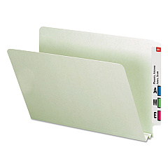 Smead Extra-Heavy Recycled Pressboard End Tab Folders, Straight Tabs, Legal Size, 2" Expansion, Gray-Green, 25/Box (29210)