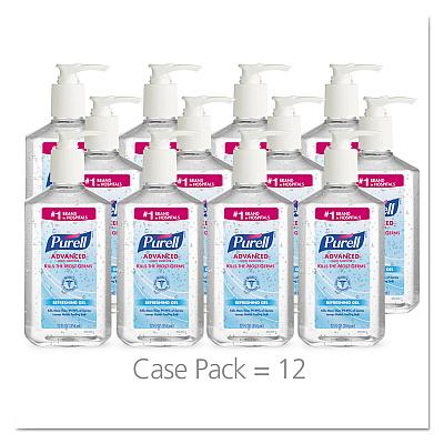 PURELL Advanced Refreshing Gel Hand Sanitizer, 12 oz Pump Bottle, Clean Scent (365912CT)