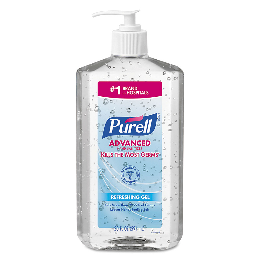 PURELL Advanced Refreshing Gel Hand Sanitizer, 20 oz Pump Bottle, Clean Scent, 12/Carton (302312)