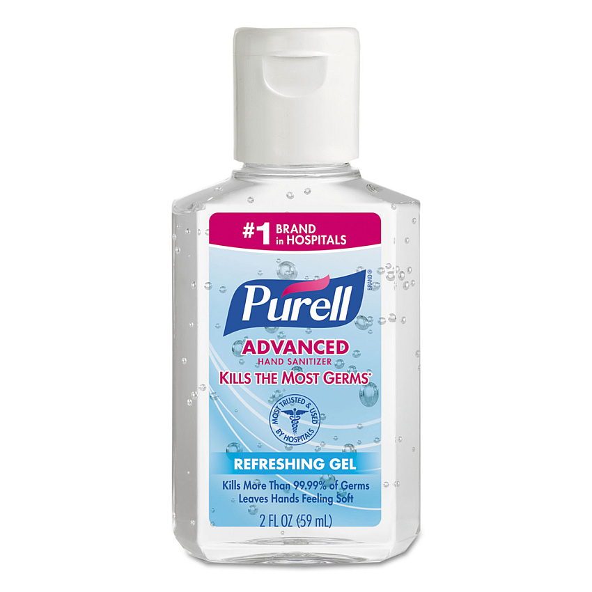 PURELL Advanced Refreshing Gel Hand Sanitizer, 2 oz, Flip-Cap Bottle, Clean Scent, 24/Carton (960524)