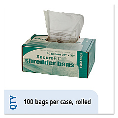 AbilityOne 8105013994791, Heavy-Duty Shredder Bags, 20 gal Capacity, 100/BX