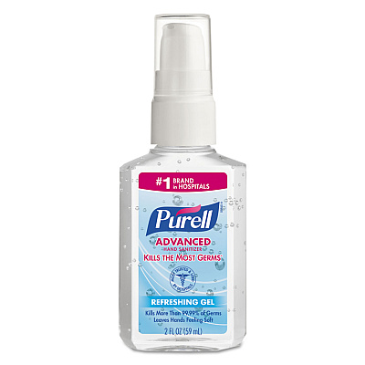 PURELL Advanced Gel Hand Sanitizer, 2 oz Pump Bottle, Refreshing Scent, 24/Carton (960624)