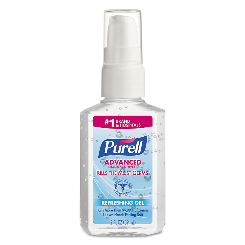 PURELL Advanced Gel Hand Sanitizer, 2 oz Pump Bottle, Refreshing Scent, 24/Carton (960624)