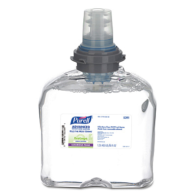 PURELL Green Certified TFX Refill Advanced Foam Hand Sanitizer, 1,200 mL, Fragrance-Free, 2/Carton (539102CT)