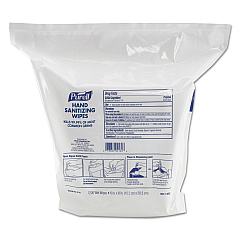 PURELL Hand Sanitizing Wipes, 6 x 8, Fresh Citrus Scent, White, 1,200/Refill Pouch, 2 Refills/Carton (911802)