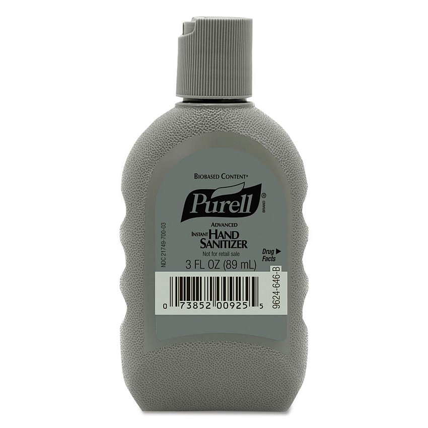 PURELL Biobased FST Rugged Portable Bottle Advanced Gel Hand Sanitizer, 3 oz, Lemon Scent, 24/Carton (962424)