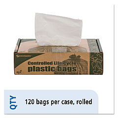 Stout by Envision Controlled Life-Cycle Plastic Trash Bags, 13 gal, 0.7 mil, 24" x 30", White, 120/Box (G2430W70)